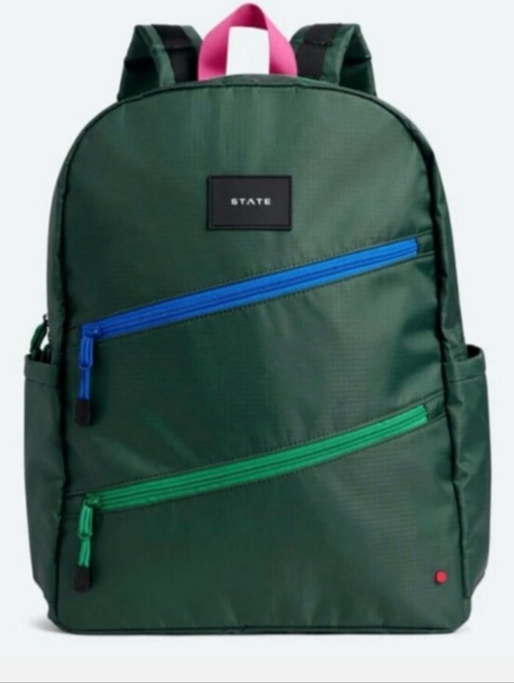State Bags Kane Kids Travel Backpack Olive Diagonal Zipper